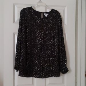 Ava & Viv blouse black with gold stars